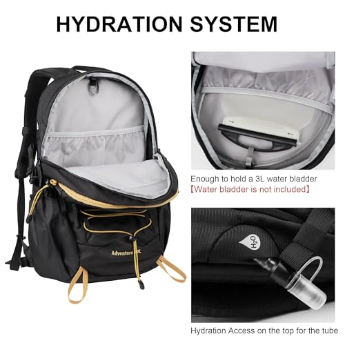 MOUNTAINTOP 25/30L Lightweight Hiking Backpack, Outdoor Daypack - color: 30l-black