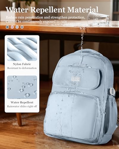 Lightweighr College School Backpacks For Women,Classic Middle Student Bookbag For Teens Girls,Waterproof Middle School Bag Boys(Blue) - color: A4-blue
