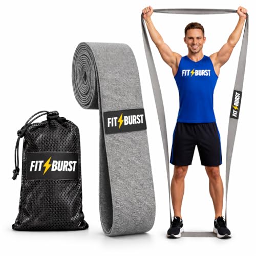 Premium 76 Inch Extended Length Resistance Band - 120 lbs Heavy Duty Fabric Exercise Band for Vertical Jump Training, Basketball & Full Body Workout - Non-Slip Long Stretch Band for Tall Athletes - color: Gray