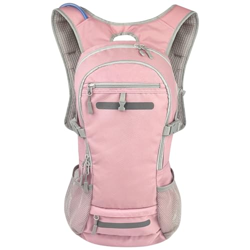 20L Hydration Backpack with 3L Water Bladder Water Backpack for Hiking Hydration Pack Insulated Daypack for Commuting Black - color: Pink