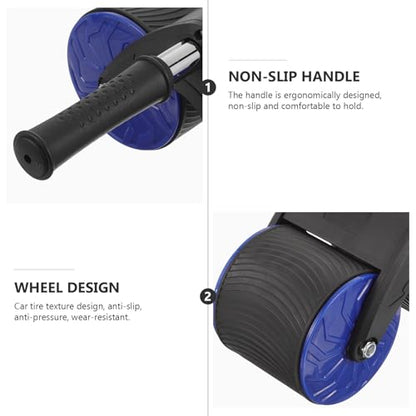 Lurrose Automatic Rebound Ab Wheel Roller with Pad, Abdominal Muscle Fitness Equipment for Household Core Training, Belly Exercising Disc for Stomach Workout and Strengthening