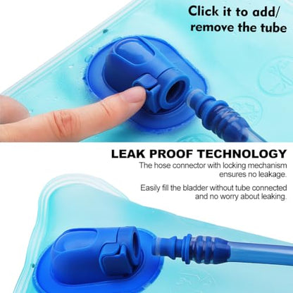 Hydration Bladder, 1.5-2-3L Water Bladder for Hiking Backpack, BPA-Free Leak Proof Water Reservoir Storage Bag, Water Pouch Hydration Pack for Camping Cycling Running - color: 2L-Water Bladder-Blue