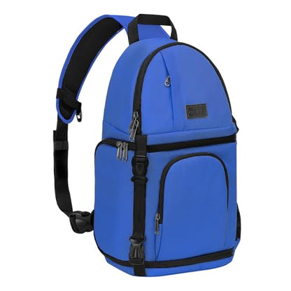 MOSISO Camera Sling Bag, DSLR/SLR/Mirrorless Camera Case Shockproof Photography Camera Backpack with Tripod Holder & Removable Modular Inserts Compatible with Canon/Nikon/Sony/Fuji, Royal Blue - color: Royal Blue