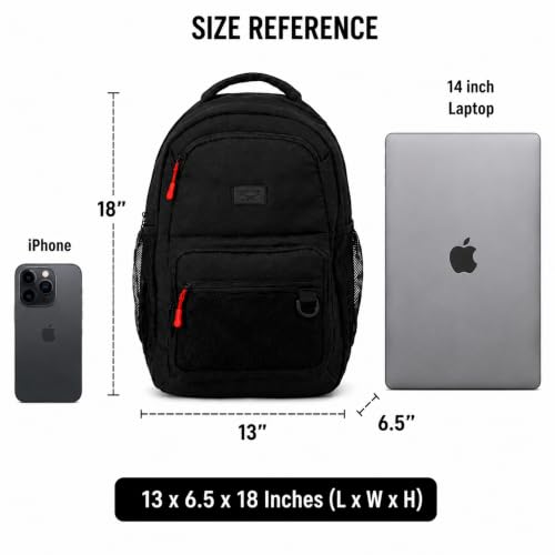 Reebok Backpack - Multipurpose Lightweight Carry On Everyday Laptop Gym Travel Commuter Backpack, Aire Black - color: Aire Black