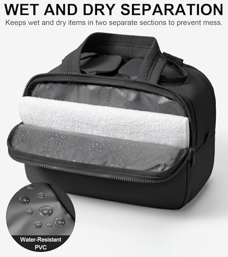 Travel Toiletry Bag, Large Wide-open Puffy Makeup Bag for Women Black - color: Black