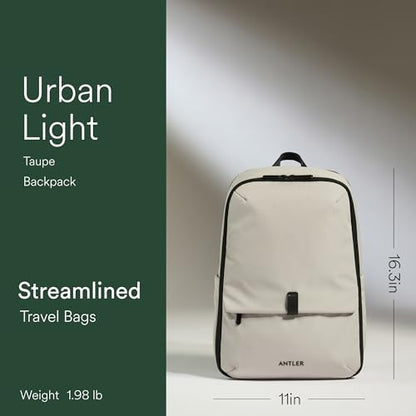 ANTLER - Urban Light Backpack, Rucksack with Laptop Pocket, Suitcase Sleeve, Travel, Work, Gym Bag for Men Women - Taupe - color: Taupe