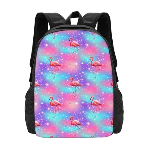 Breathable Outdoor Daypack Cute Flamingo Starry Sky Pink, Durable Anti Theft Travel Backpack Adjustable Strap Shoulder Bag for Hiking Camping City Walking - color: Design (907)