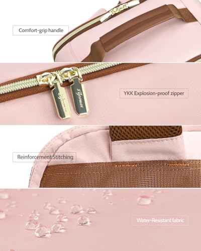 40L Travel Backpack for Women, Carry On Bag Flight Approved, Waterproof Backpack with 3 Packing Cubes, Weekender Personal Item Bag for Airplane Travel Essentials, TSA Approved - color: Light Pink-brown