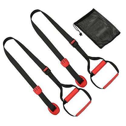 Training All-in-One Suspension Trainer Exercise Equipment Bundle,Bodyweight Fitness Resistance Trainer Kit with Pro Straps for Door Pull up Bar, Anchor Point for Complete Body Workouts V1
