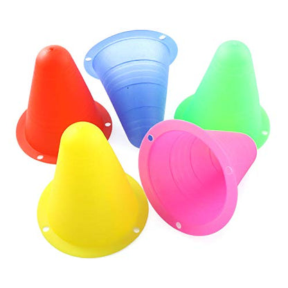 RLECS 20pcs Universal Skating Marker Cones Roller Sport Marker Cup Speed Training Equipment Slalom Roller Skate Pile Marking Cup, 5Colors (Green, Blue, Red, Yellow, Pink)