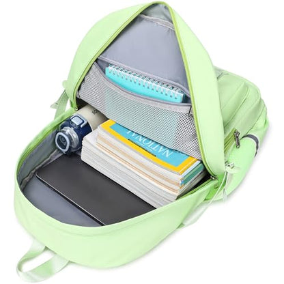 abshoo Big Student Laptop Backpack For College Women Middle High School Teen Girls Bookbag Travel Daypack (Greenyellow) - color: Greenyellow