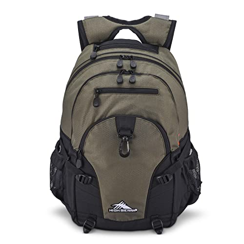High Sierra Loop-Backpack, Travel, or Work Bookbag with tablet-sleeve, Olive, One Size - color: Olive