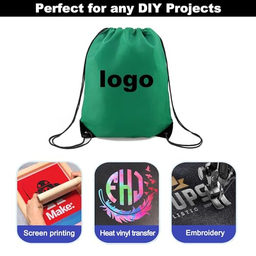 BeeGreen Christmas Green 20 pieces Drawstring Backpack Bags Cinch Bags Bulk Heavy Duty Gift Wrap Bags Machine Washable Lightweight Sackpack Outdoor Sport Bags for Women Men - color: Black