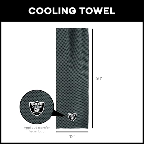 Northwest NFL Las Vegas Raiders Cooling Towel, 12" x 40", Charcoal - color: Las Vegas Raiders