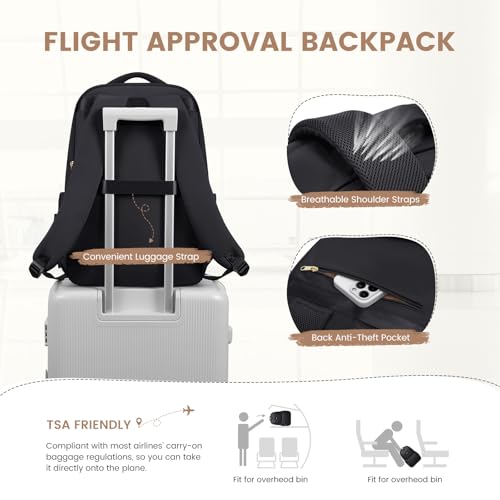 GOLF SUPAGS Lunch Backpack 16 Inch Laptop Backpack with Insulated Cooler Lunch Box Food Bag for College Work Camping Picnics (Black) - color: Black