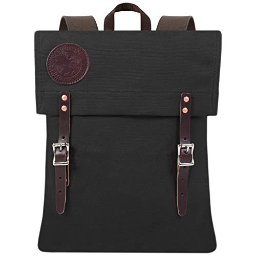 Duluth Pack Scout Pack – Compact Canvas Backpack for Hiking, Travel & Daily Use – Made in USA (Black) - color: Black