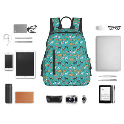 Travel Daypack Floral Farm Animal Pets Flowers Horses, Quick-Access Pocket, Side Bottle Holder, for Active Adults - color: Picture (830)
