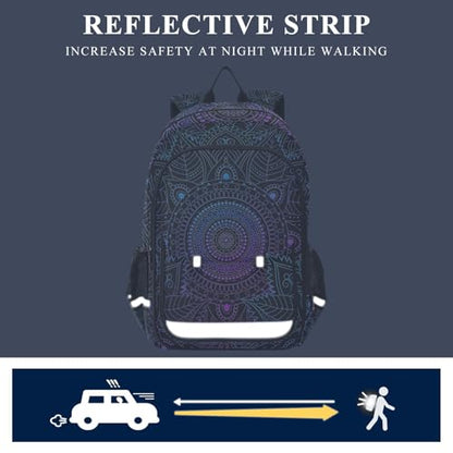 ALAZA Art Arabesque Mandala Boho Ethnic Bohemian Laptop Backpack Purse for Women Men Travel Bag Casual Daypack with Compartment & Multiple Pockets - color: Mandala