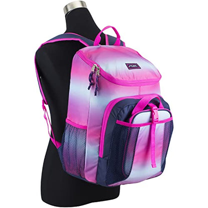FUEL Lunch Backpack Set Top Loader Teens Student Water Resistant Bookbag Bag Soft Reusable Insulated Cooler Lunch Box Thermal Travel Office Lunch Bag, Pink Ombre Gradient - color: Pink Ombre Gradient