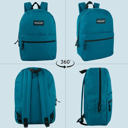 Trail maker Classic 17 inch Backpacks with Adjustable Padded Straps | School Backpacks for Girls, Boys (Blue) - color: Blue