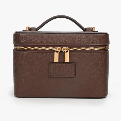 Makeup Bag Vanity Case with Removable Divider Travel Toiletry Bag Portable Cosmetic Bag Makeup Organizer Case (Coffee) - color: Coffee