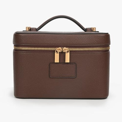 Makeup Bag Vanity Case with Removable Divider Travel Toiletry Bag Portable Cosmetic Bag Makeup Organizer Case (Coffee) - color: Coffee
