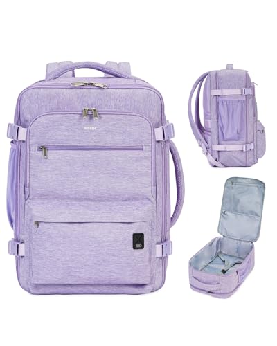 WANDF Travel Backpack For Spirit Airlines Personal Item Bag 18x14x8 with Wet Pocket, 17 Inch Laptop Backpack for Men Women（Purple） - color: C-purple, size: 18 inch plus