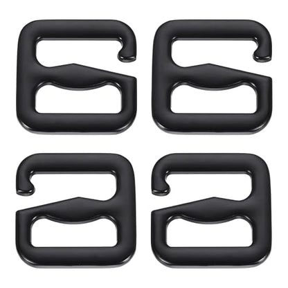 PATIKIL G-Hook Wave Buckles, Metal Adjustable Tri-Glide Slides Backpack Strap Belt Hooks - color: Black, size: 27 x 34 mm