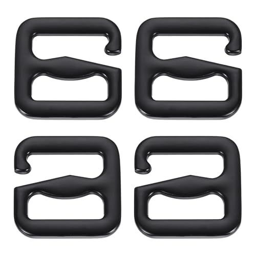 PATIKIL G-Hook Wave Buckles, Metal Adjustable Tri-Glide Slides Backpack Strap Belt Hooks - color: Black, size: 27 x 34 mm
