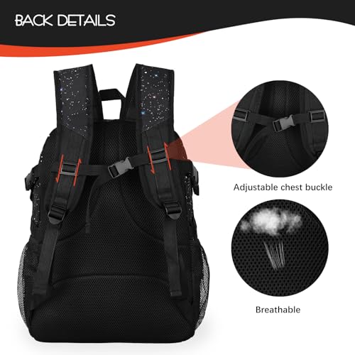 Goloni 40L Basketball Bag,Large Basketball Backpack with Ball Compartment & Shoe Compartment,Backpack for Soccer,Volleyball - color: Starry Sky Black