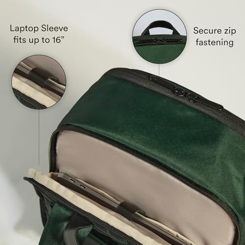 Antler - Urban Light Backpack, Rucksack with Laptop Pocket, Suitcase Sleeve, Travel, Work, Gym Bag for Men Women - Green - color: Antler Green