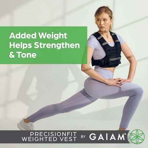 Gaiam Weighted Vest for Women and Men, Adjustable Weighted Workout Vest for Walking, Running, Strength Training - size: PrecisionFit