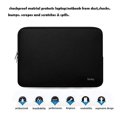 Laptop Sleeve Case 14 Inch, Resistant Neoprene Sleeve/Notebook Computer Pocket Case/Tablet Briefcase Carrying Bag for inch HP, Lenovo, Asus Notebook, Ultrabook, Black - color: Black, size: 14 inch