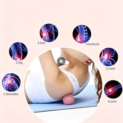 Spiky Massage Ball for Plantar Fasciitis Relief, Deep Tissue Foot & Muscle Massager, Trigger Point Therapy Ball for Back, Feet & Legs Pain Relief – Pink Massage Ball (1 Pack)