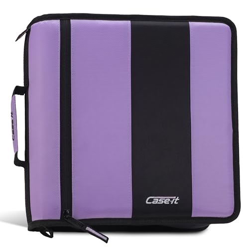 Case-it Classic Zipper Binder | 2-Inch O-Rings, 350 Sheet Capacity, Multiple Storage Pockets & Shoulder Strap | School & Office Organizer | D-251 Lavender - color: Lavender, size: 1 Pack