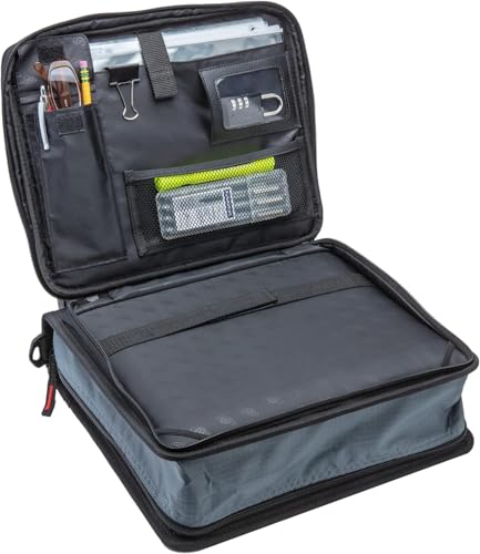 Case-it 2 Inch 3 O-Ring Zipper Binder with Padded Laptop Case Workstation, Shoulder Strap, LT-117, Black - color: D Black / Multi, size: 36 Pack