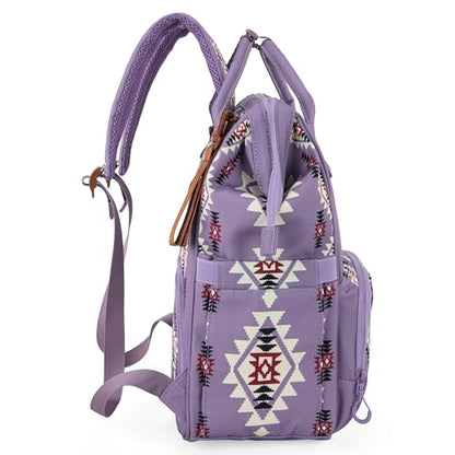 Wrangler Aztec Backpack Organized Daypack Travel Baby Bag with Stroller Strap and Side Bottle Pockets WG2204-9110LV - color: Angel Lavender