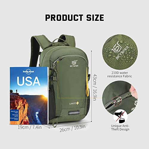 SKYSPER Small Hiking Backpack, 20L Lightweight Travel Backpacks Hiking Daypack for Women Men - color: Lantc20-armygreen, size: 20l