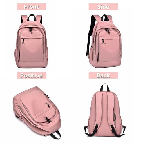 GAEKEAO Classical Basic Travel Backpack for Women Men,Casual Lightweight Bookbag Cute Daypack for College Work Everyday Pink - color: B04 Pink
