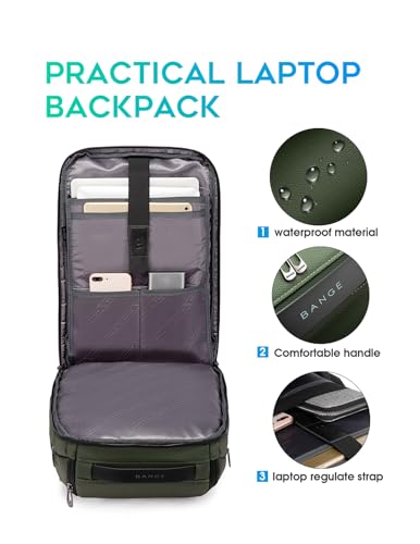 FUTURE AESTHETIC Business Smart Backpack Waterproof fit 15.6 Inch Laptop Backpack with USB Charging Port,Travel Backpack - color: Green