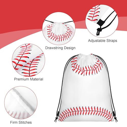 15 Pcs Baseball Drawstring Bags Backpack Birthday Party Goodie Favor Bags Gift Bag for Gym Sports Storage Travel - style: Baseball