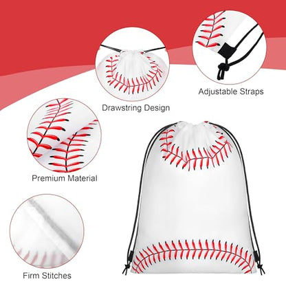 15 Pcs Baseball Drawstring Bags Backpack Birthday Party Goodie Favor Bags Gift Bag for Gym Sports Storage Travel - style: Baseball