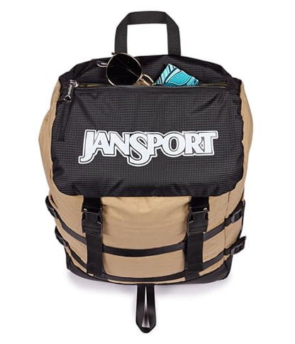 JanSport Skip Pack Backpack – 28L Capacity, Fits 13.5" Laptop, Large Main Compartment, Side Water Bottle Pocket – Ideal for Work & Travel, Travertine - color: Travertine