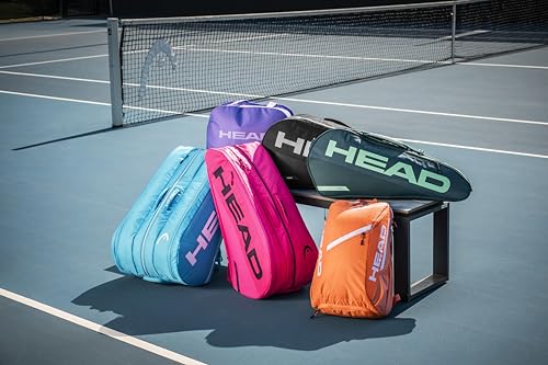 HEAD Tour Racquet Bag M (6R) Tennis Bag - Holds Up to 6 Racquets, CCT+ Climate Control Technology, 2 Main Compartments, Shoe Pocket & Backpack Carry System | 6 Racquet Capacity - color: Green