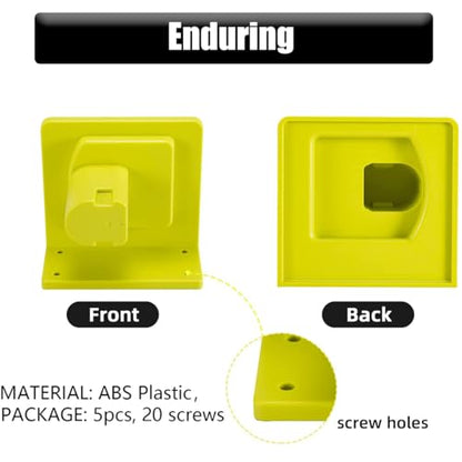 5 Pack Tool Holder Compatible with Ryobi 18V Wall Mount Plastic - size: 5 Pack