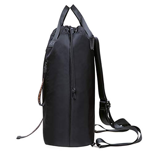 KAUKKO Drawstring Sports Backpack Gym Yoga Bag Shoulder Rucksack for Men and Women BLACK,19.09L - color: H02-2-black