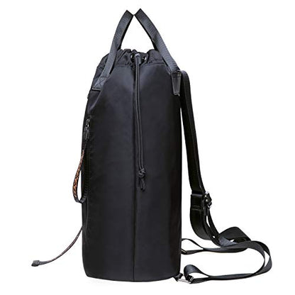 KAUKKO Drawstring Sports Backpack Gym Yoga Bag Shoulder Rucksack for Men and Women BLACK,19.09L - color: H02-2-black