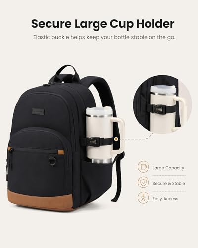 LOVEVOOK Travel Laptop Backpack, Waterproof Carry On Backpack for Women Men, 17.3 Inch Computer Bag, Large College School Bookbag with Luggage Sleeve, Chest Strap & Water Bottle Pocket - color: Black-a-l, size: 17.3 Inch
