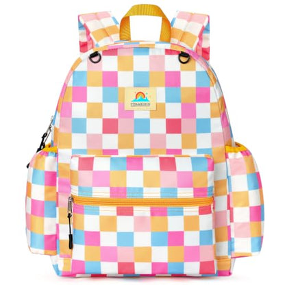 STEAMEDBUN Kids Backpack for Boys Girls 5-8, 15inch Girls Boys Backpacks Kindergarten - color: Lively Checkerboard, size: SMALL-15"H(fit folder)