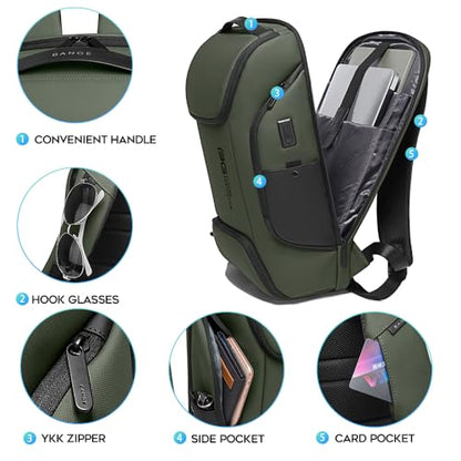 UTURE AESTHEICS Business Laptop Smart backpack Can Hold 15.6 Inch Laptop Commute Backpack Carry on bag for men and women - color: Green